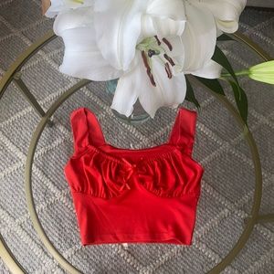 Red Sweat Heart Crop Top